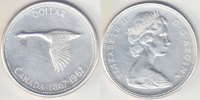 1967 Canada silver $1 (Unc) A001097